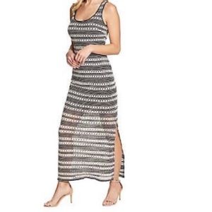 Guess Crochet Striped Maxi Illusion Dress